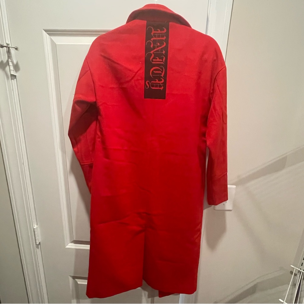Missguided Red Trench Coat with Black Back Panel